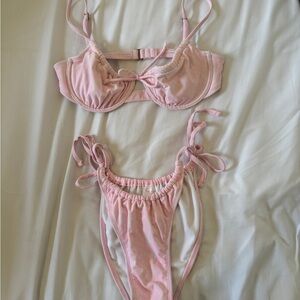 Xhilaration Pink and White Bikini